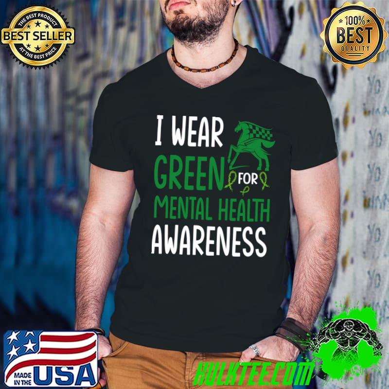 I wear green mental health awareness support week horserace trainer T-Shirt Guys V Neck I wear green mental health awareness support week horserace trainer T-Shirt Guys V Neck