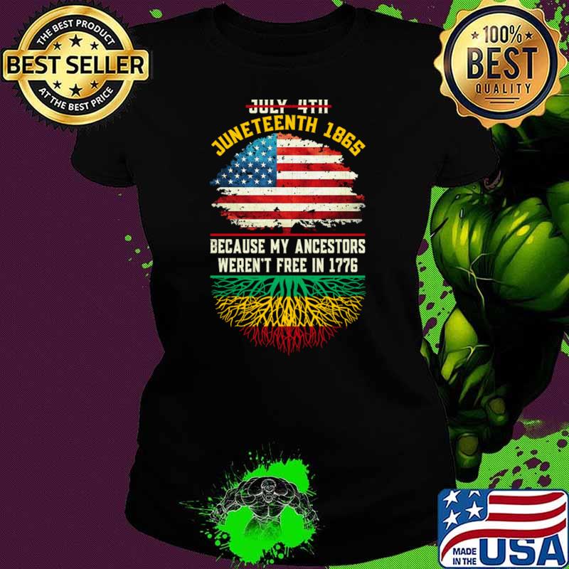 Juneteenth Ancestors Black African Map American Flag Pride T-Shirt
