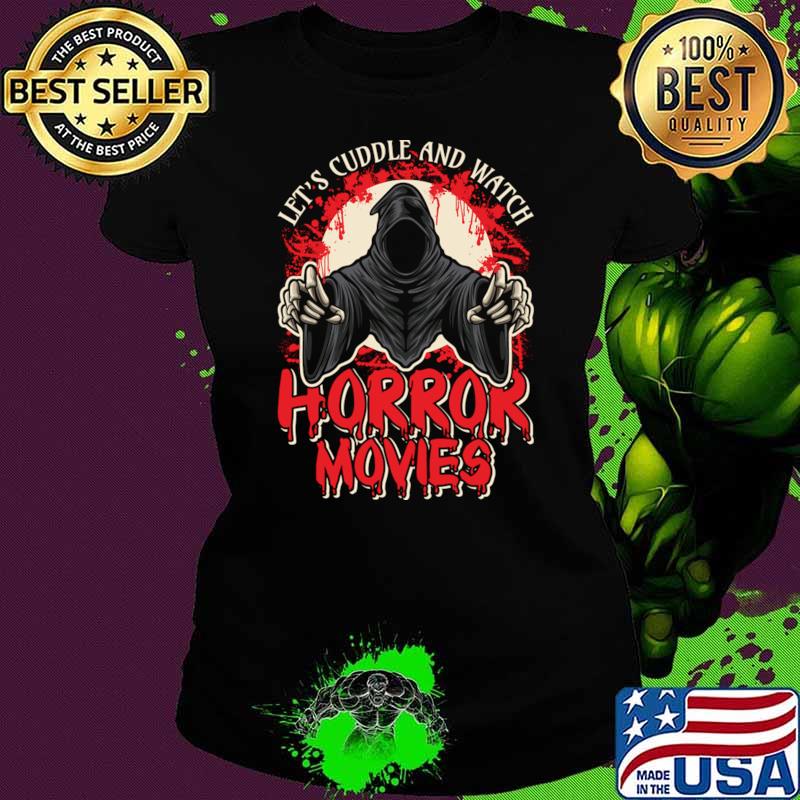 Let's cuddle and watch horror movie blood moon halloween T-Shirt