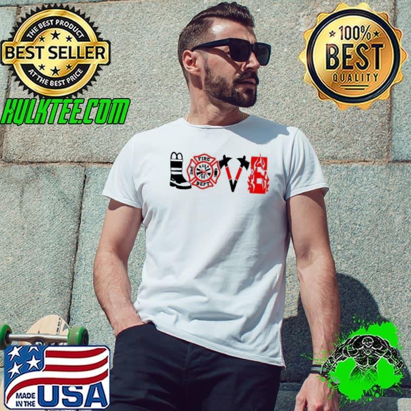 Love firefighter symbol shirt
