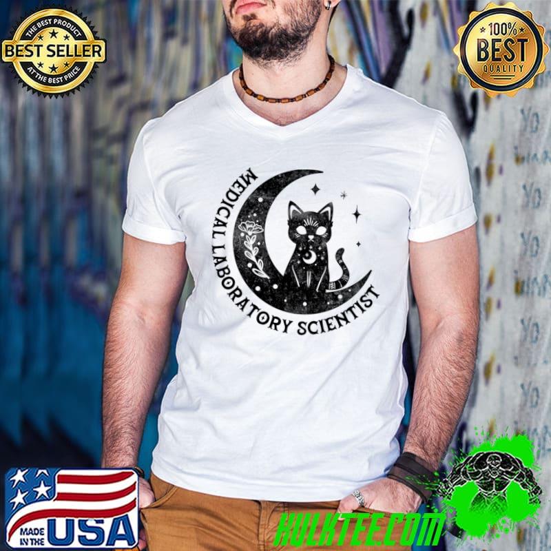Medical Laboratory Scientist Magical Cat On Moon T-Shirt