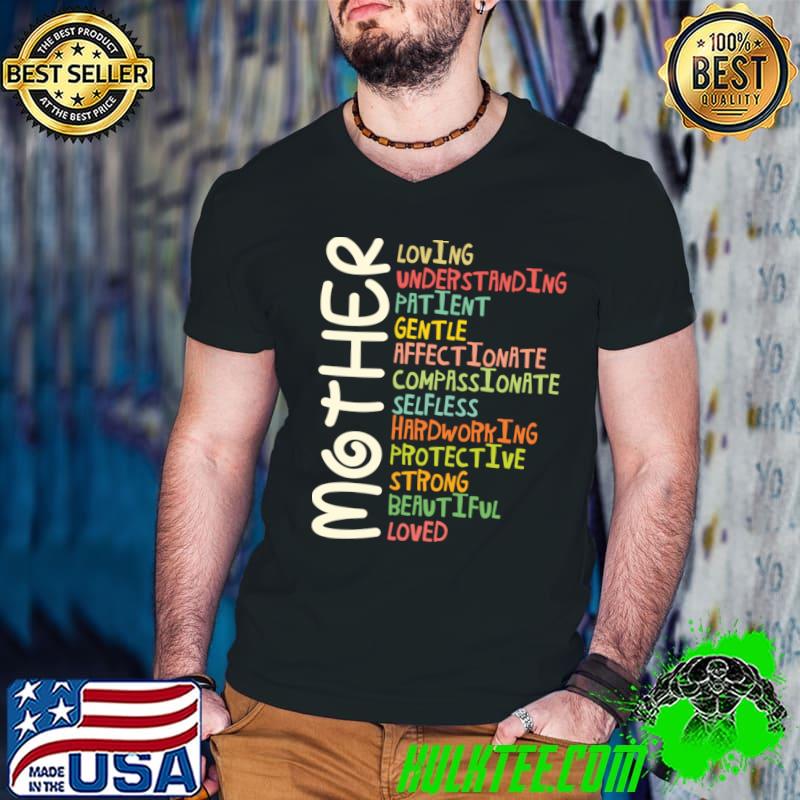 Mother loving undertanding patient gentle affectionate retro T-Shirt Guys V Neck Mother loving undertanding patient gentle affectionate retro T-Shirt Guys V Neck