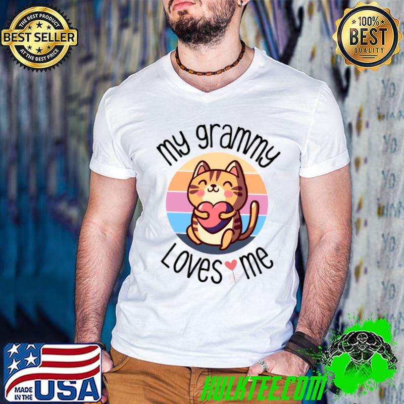 My Grammy Loves Me Grandchild Cat Vintage T-Shirt