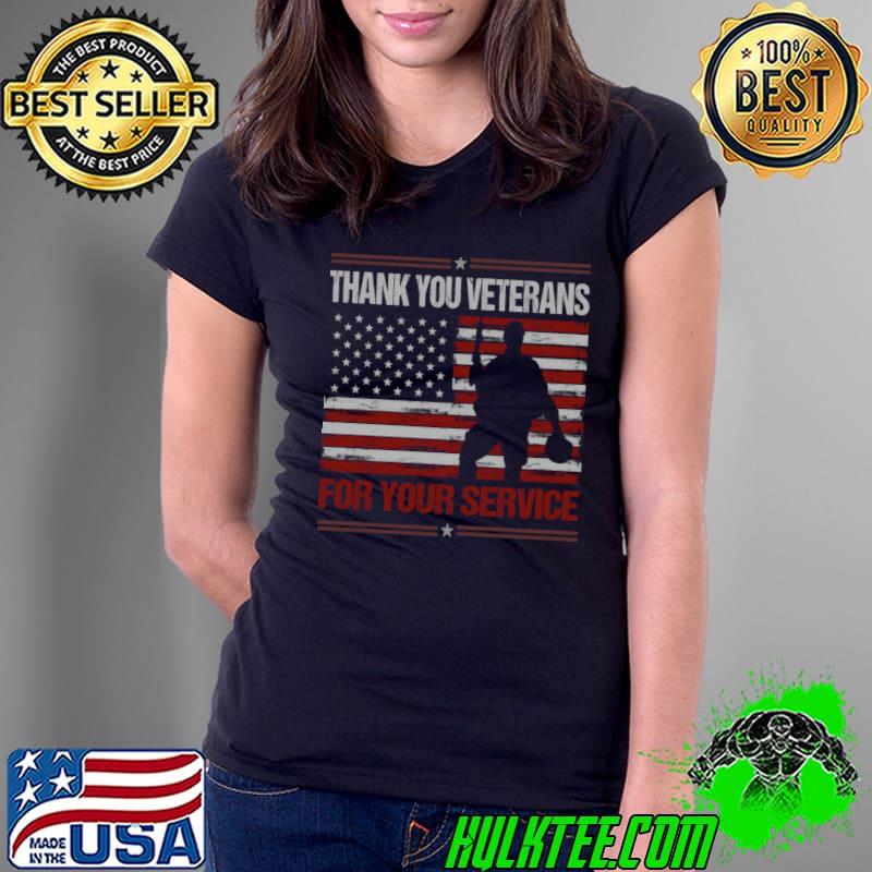 Thank you veterans for your service american flag T-Shirt
