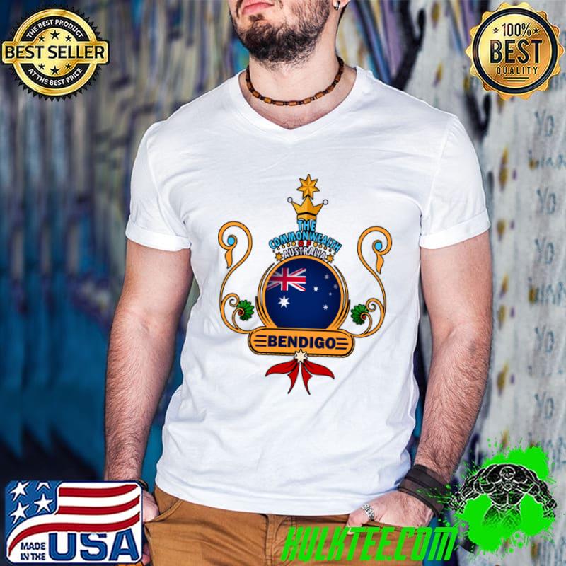 The Commonwealth Of Australia Bendigo City Pride Golden Australian Flag Souvenir T-Shirt