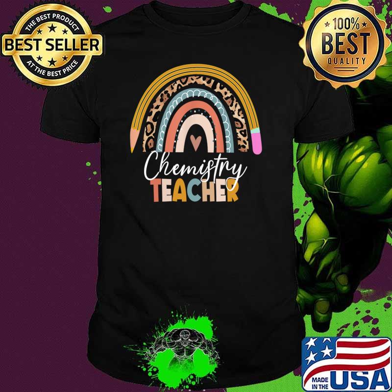 Awesome chemistry teacher back to school rainbow leopard pencil T-Shirt