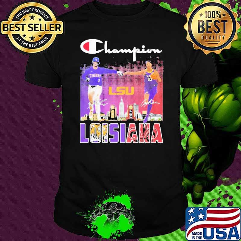 Awesome loisiana LSU Tigers Champion Baseball And Basketball signature shirt
