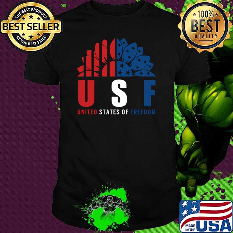 Awesome united states of freedom sunflower 4th of july usa flag T-Shirt