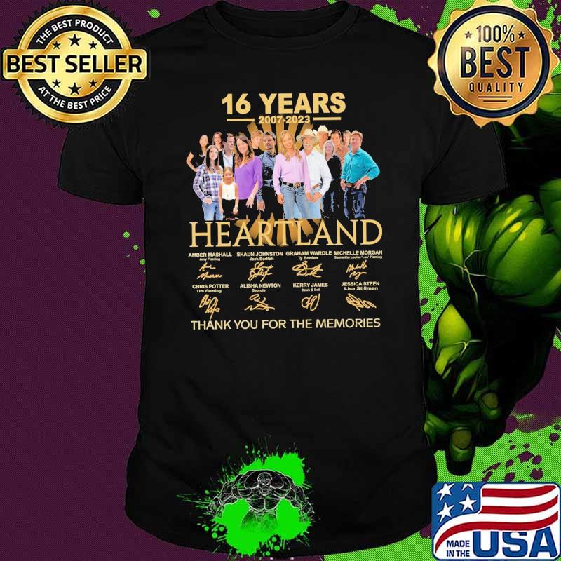 Best 16 years 2007 2023 Heartland thank you for the memories signature shirt