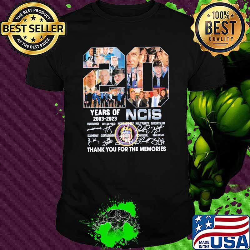 Best 20 years of 2003 2023 NCIS thank you for the memories signature shirt