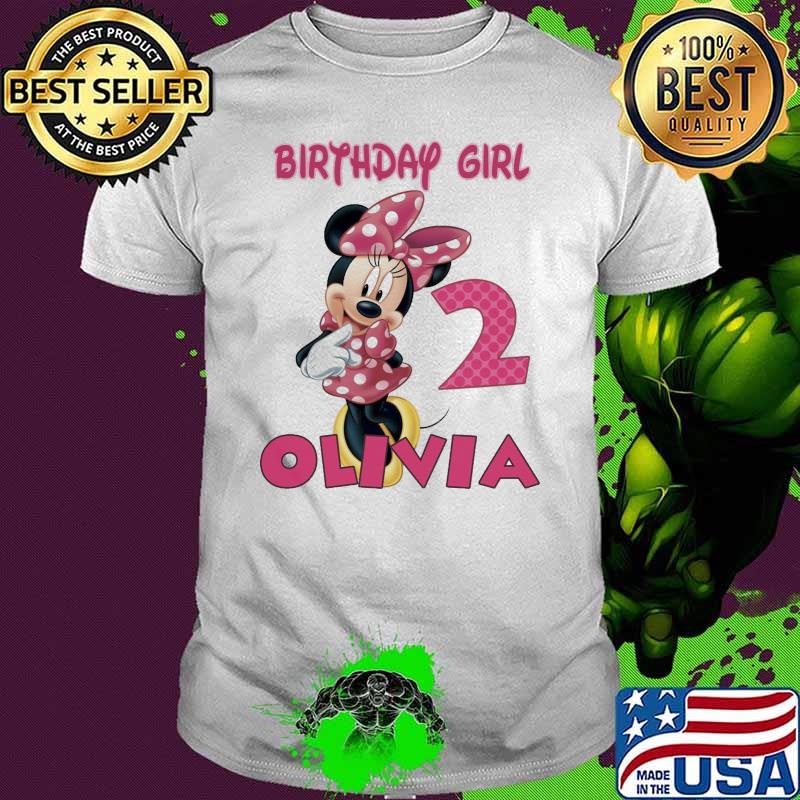 Birthday girl olivia 2 bithday minnie mouse shirt