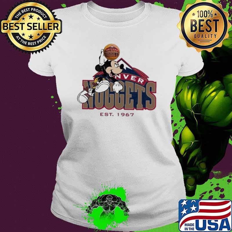 Denver Nuggests Mickey Mouse Est 1967 s Ladies tee Denver Nuggests Mickey Mouse Est 1967 s Ladies tee