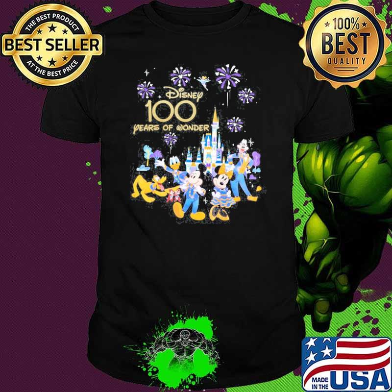 Disney 100 years of wonder fireworks mickey shirt