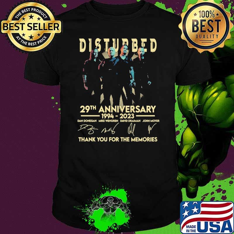 Disturbed 29th anniversary 1994 2023 thank you for the memories signature shirt