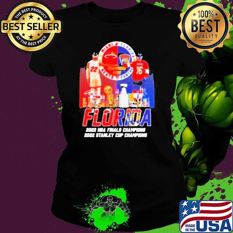 Florida City of champions Miami heat and Florida Panthers signtures Shirt