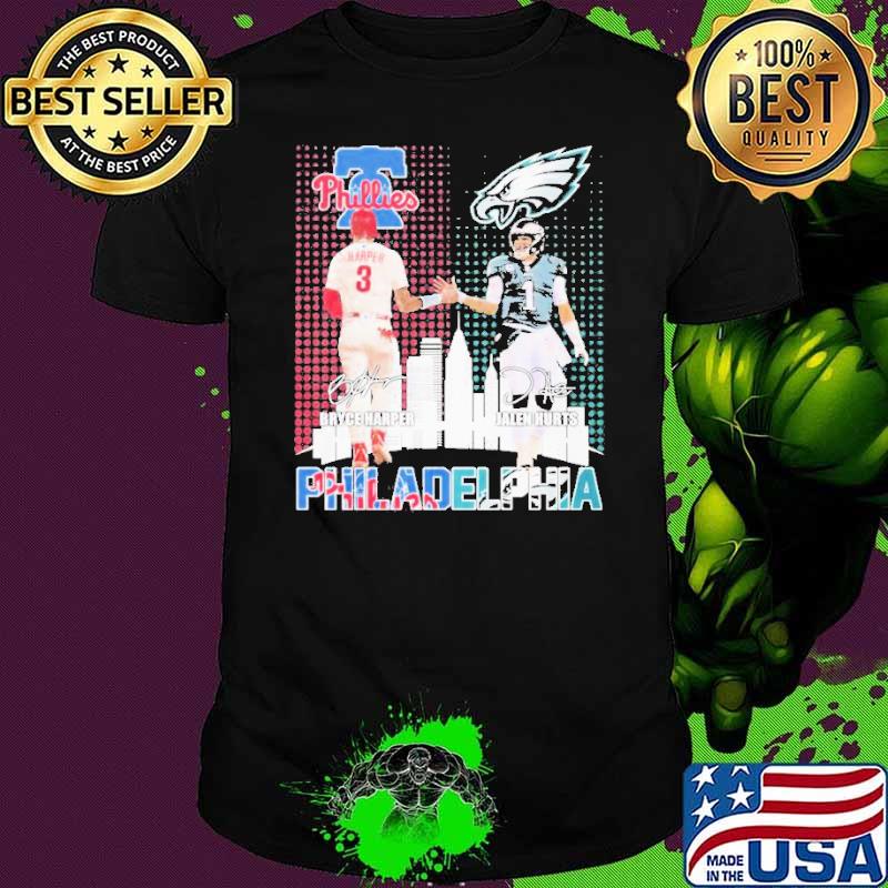 Funny philadelphia Phillies Bryce Harper And Eagles Jalen Hurts shirt