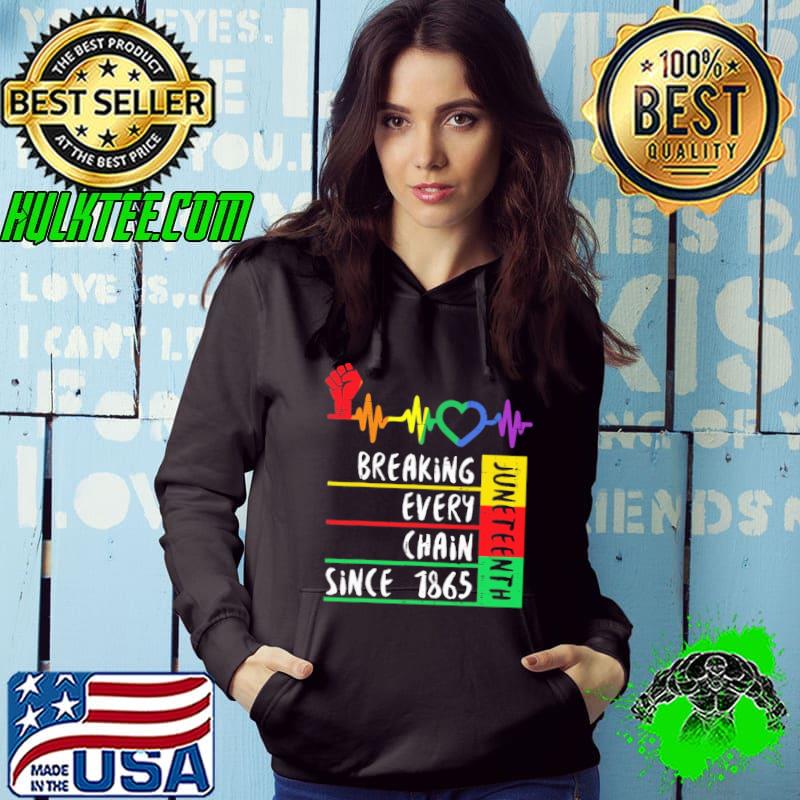 Juneteenth Breaking Every Chain Since 1865 Heartbeat lgbt shirt