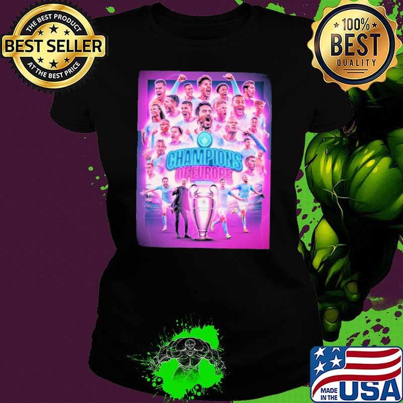 Manchester city is champions of europe congrats winner uefa champions league 2023 s Ladies tee Manchester city is champions of europe congrats winner uefa champions league 2023 s Ladies tee