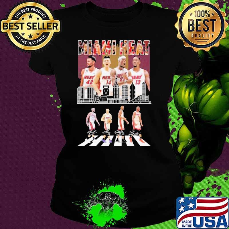 Miami Heat Kevin Love Tyler Herro Jimmy Butler Bam Adebayo Abbey Road signatures Skyline shirt