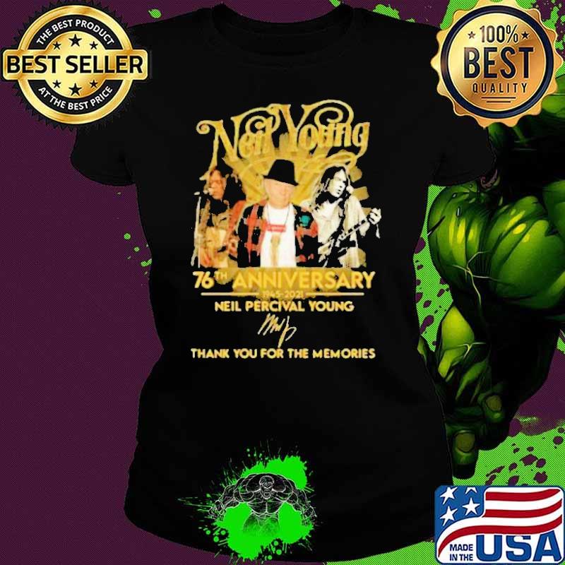Neil young 76th anniversary thank you for the memories signature shirt
