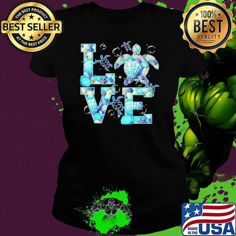 Nice love ocean and turtle shirt