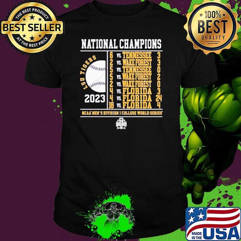 Nice lSU Tigers National Champions Schedule 2023 NCAA DI Baseball CWS Shirt