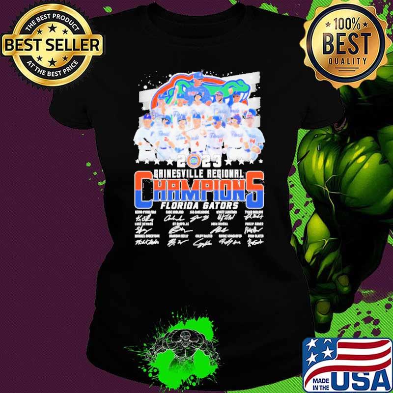 Official florida Gators Baseball 2023 Gainesville Regional Champions Signatures Shirt