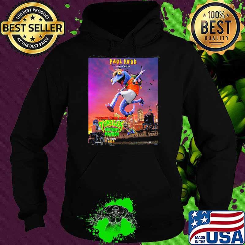 Official mondo Gecko By Paul Rudd In Teenage Mutant Ninja Turtles Mutant Mayhem Poster Vintage Shirt Hoodie Official mondo Gecko By Paul Rudd In Teenage Mutant Ninja Turtles Mutant Mayhem Poster Vintage Shirt Hoodie