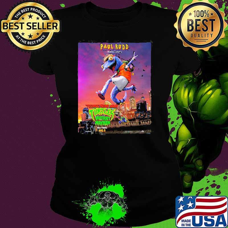 Official mondo Gecko By Paul Rudd In Teenage Mutant Ninja Turtles Mutant Mayhem Poster Vintage Shirt Ladies tee Official mondo Gecko By Paul Rudd In Teenage Mutant Ninja Turtles Mutant Mayhem Poster Vintage Shirt Ladies tee