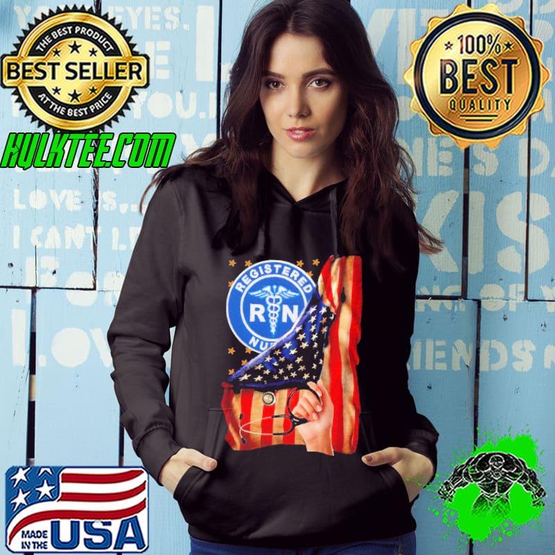 Original american Flag RN Registered Nurse Tshirt