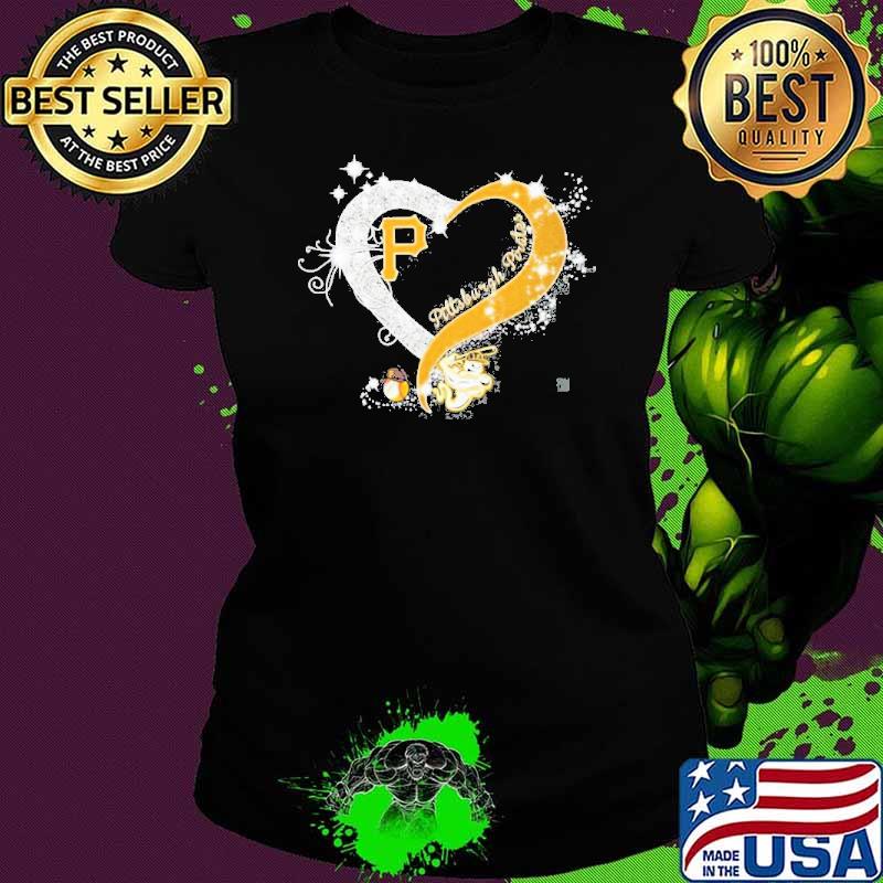 Pittsburgh pirates baseball glitter heart shirt