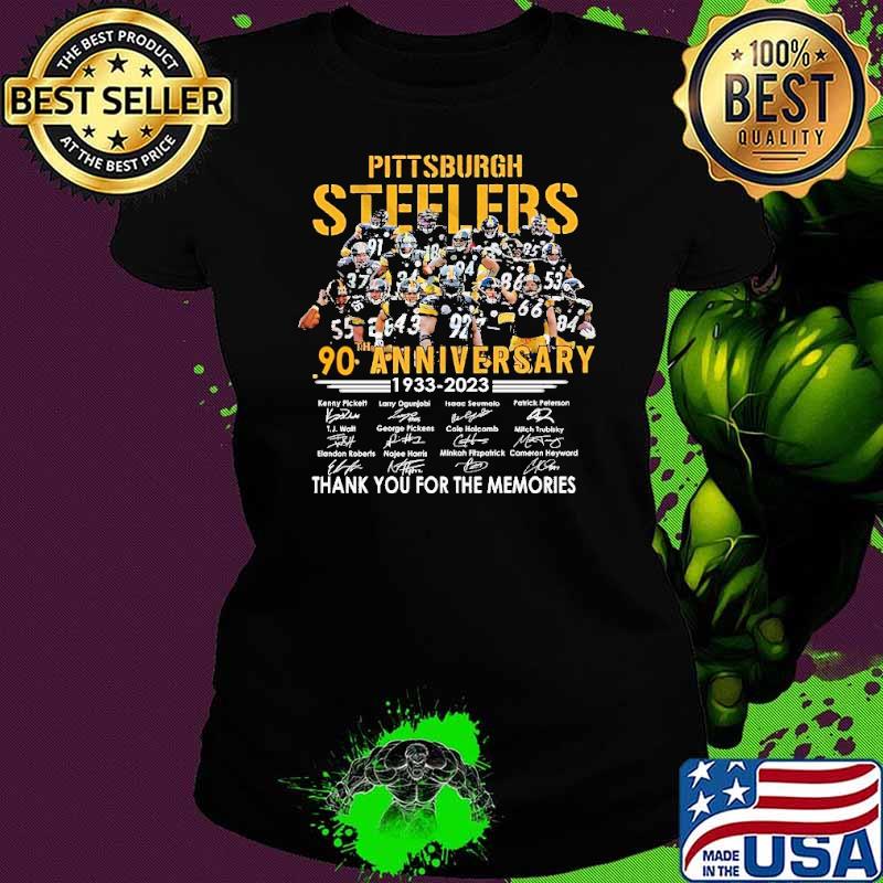 Pittsburgh steelers 90th anniversary 1933 2023 thank you for the memories signature shirt