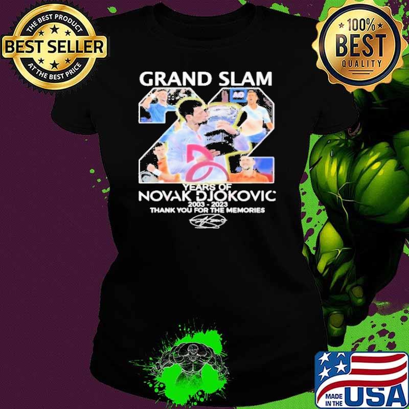 Premium grand slam 22 years of Novak Djokovic thank you for the memories signature shirt