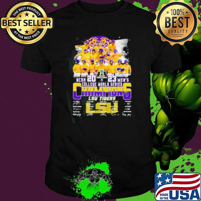 Premium lSU Tigers NCAA 2023 Men’s College World Series Champions Signatures Shirt