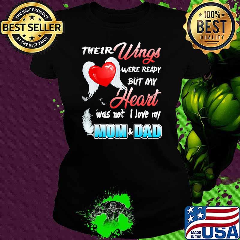 Premium memorial of Parents in Heaven Mom And Dad Angels Heart shirt