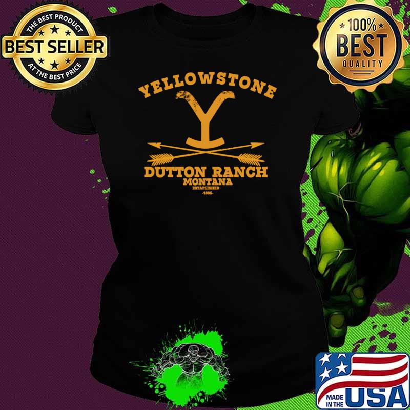 Premium yellowstone dutton ranch montana gold arrow T-Shirt Ladies tee Premium yellowstone dutton ranch montana gold arrow T-Shirt Ladies tee