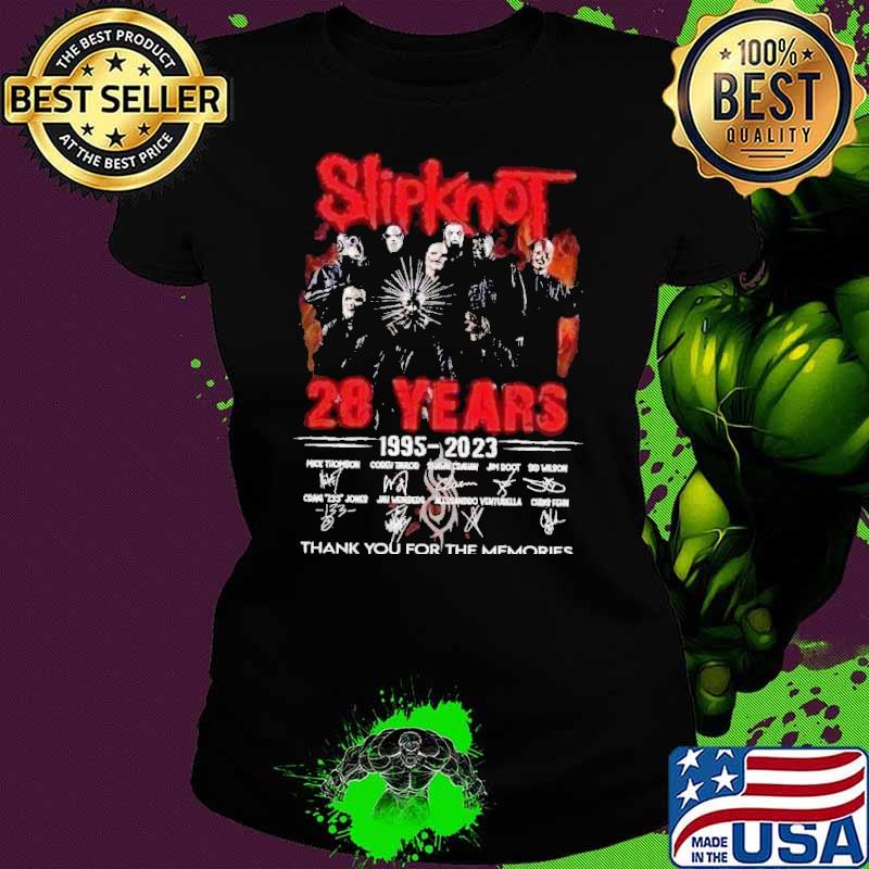Slipknot 28 years 1995 2023 thank you for the memories signature shirt