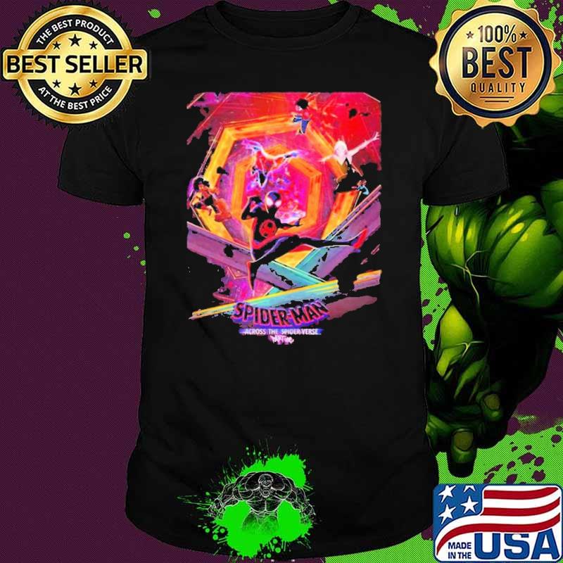 The spider verse spiderman cartoon movie poster shirt