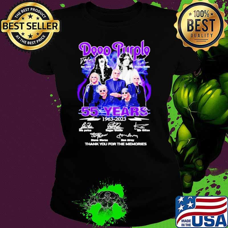 Top deep purple 55 years 1963 2023 thank you for the memories signature shirt