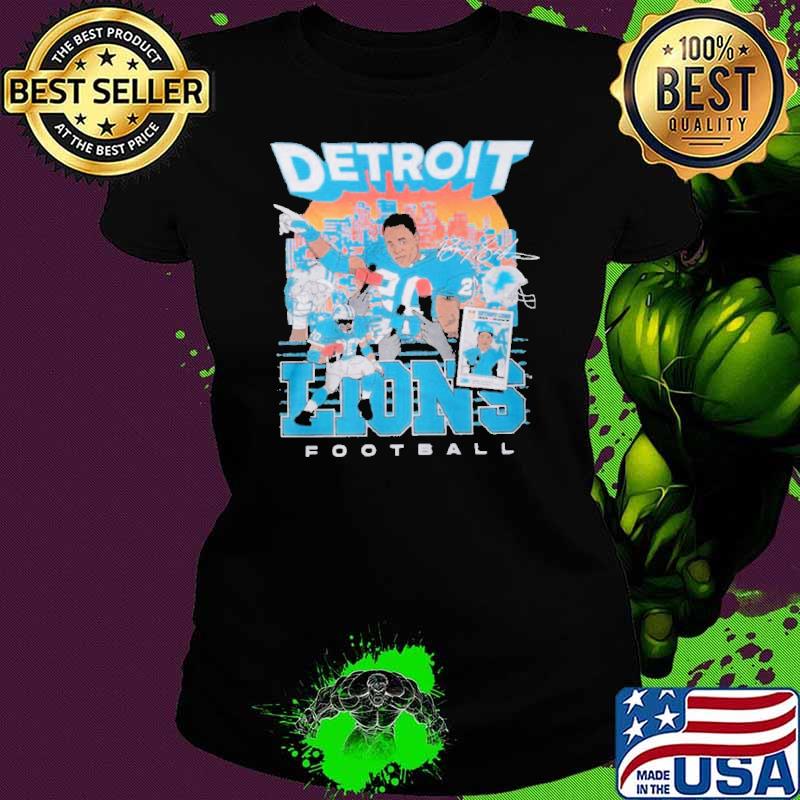 Top detroit lions football signature sunset shirt