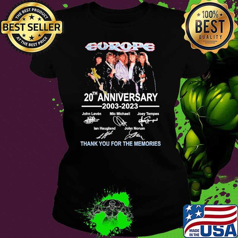 Top europe 20th anniversary 2003 2023 thank you for the memories signature shirt