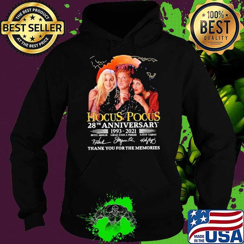 Top hocus Pocus 28th anniversary 1993 2021 thank you for the memories signature blood moon s Hoodie Top hocus Pocus 28th anniversary 1993 2021 thank you for the memories signature blood moon s Hoodie