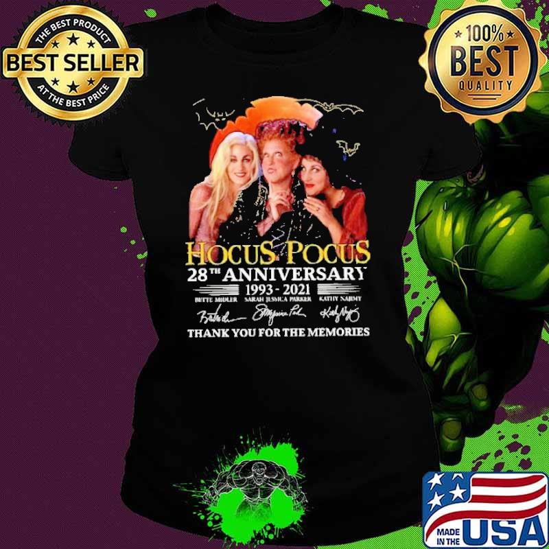 Top hocus Pocus 28th anniversary 1993 2021 thank you for the memories signature blood moon shirt