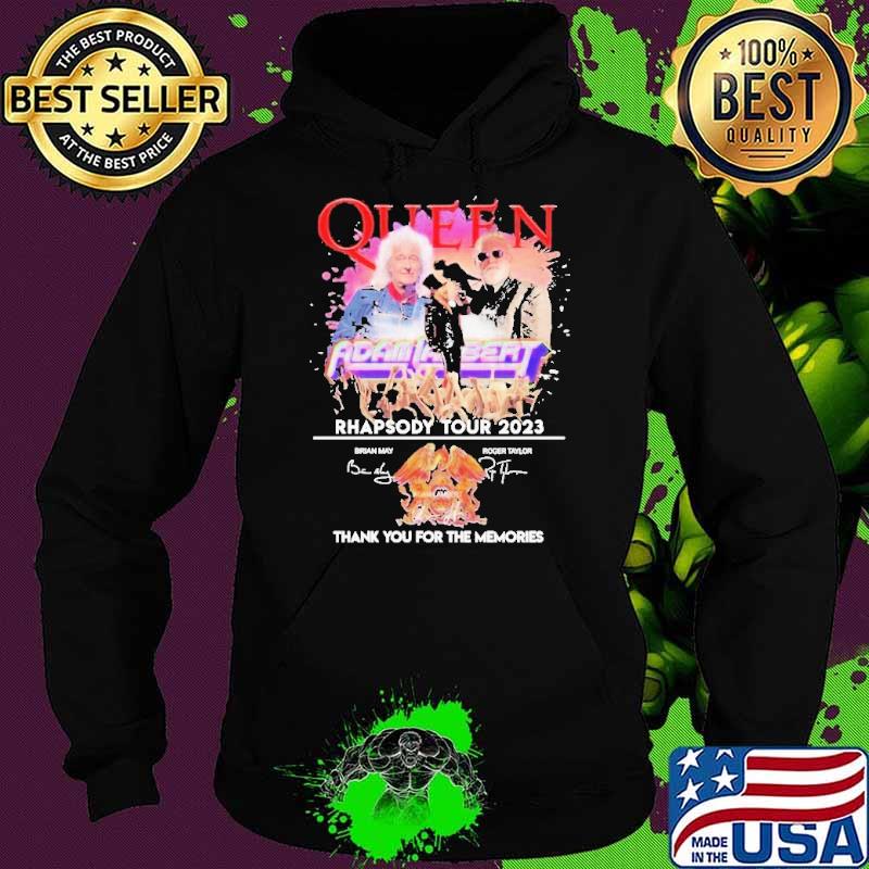 Top queen rhapsody tour 2023 thank you for the memories signature s Hoodie Top queen rhapsody tour 2023 thank you for the memories signature s Hoodie