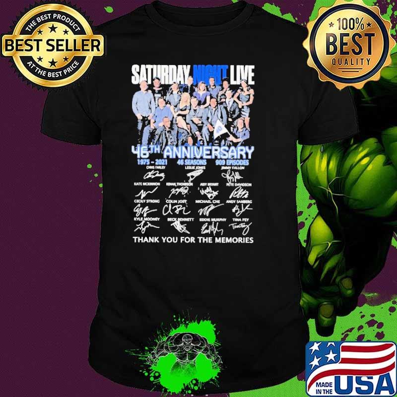 Top saturday night live 46th anniversary thank you for the memories signature shirt