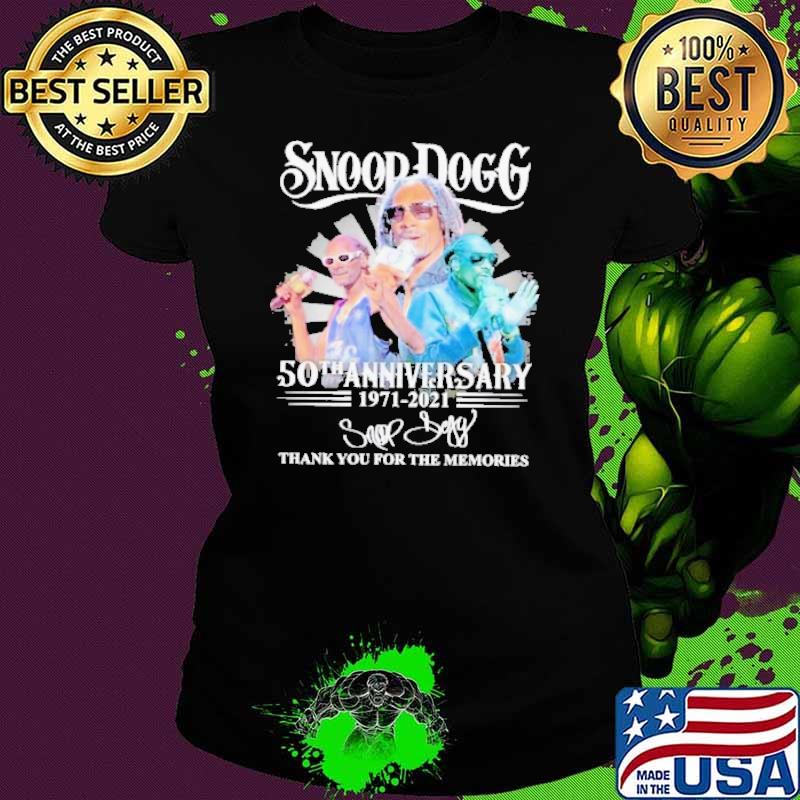 Top snoop dogg 50th anniversary 1971 2021 thank you for the memories signature shirt