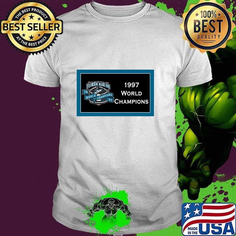 1997 World Champions Florida Mariins Series Banner T-Shirt
