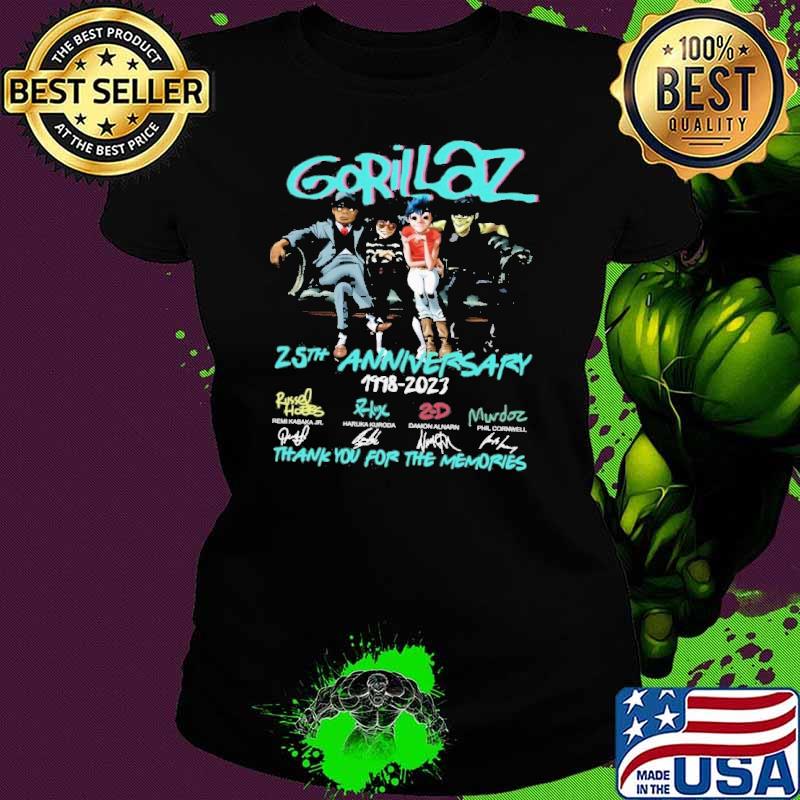 2023 Gorillaz 25th anniversary 1988 – 2023 thank you for the memories Signature shirt