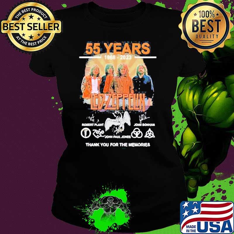 55 Years 1968 – 2023 Led Zeppelin Thank You For The Memories Signature Shirt