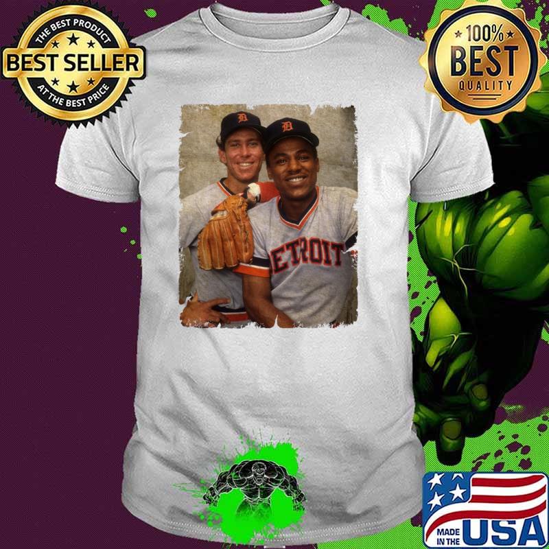 Allan Trammel And Lou Whitaker in Detroit Tigers Baseball T-Shirt